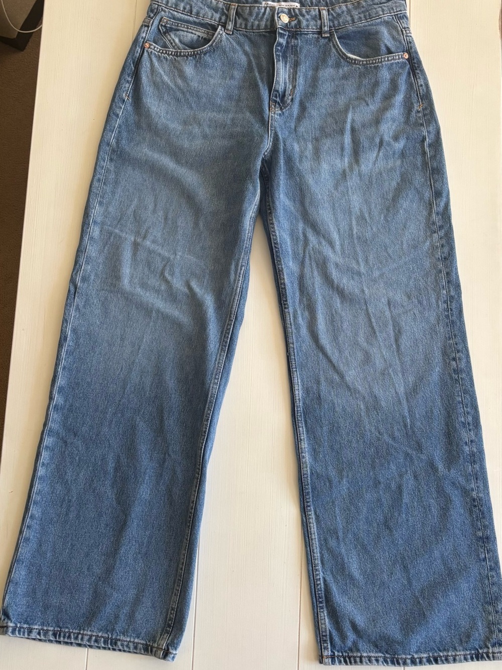 Zara Wide Leg Boyfriend Jeans Size 10 (Preloved)